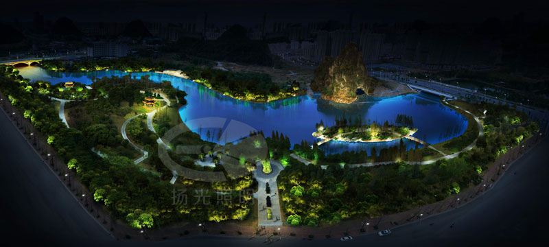 公園（yuán）照（zhào）明設計鳥瞰圖