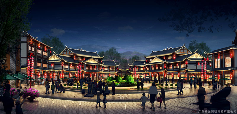 古鎮夜景亮化設計效果圖（tú）