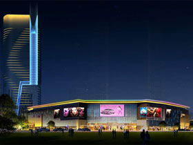 四川（chuān）遂寧遠成（chéng）中心建（jiàn）築夜景燈光亮化