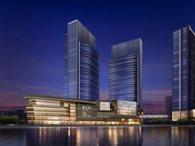 北京富力通州運河項目C係列裙（qún）房建築外立麵照明工程