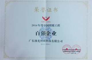 2014年度中國照明工程百（bǎi）強企業